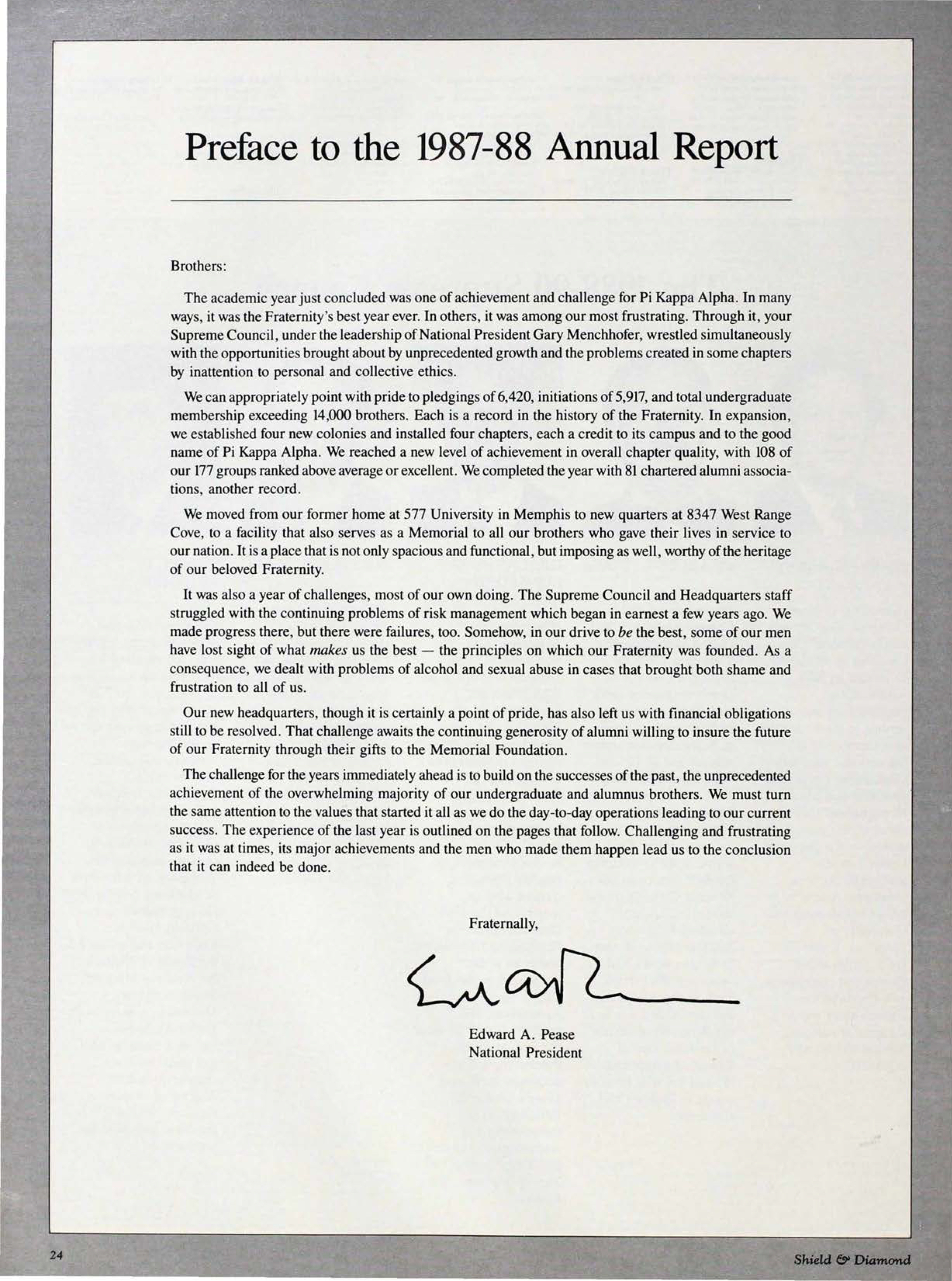 Preface to the 1987-88 Annual Report